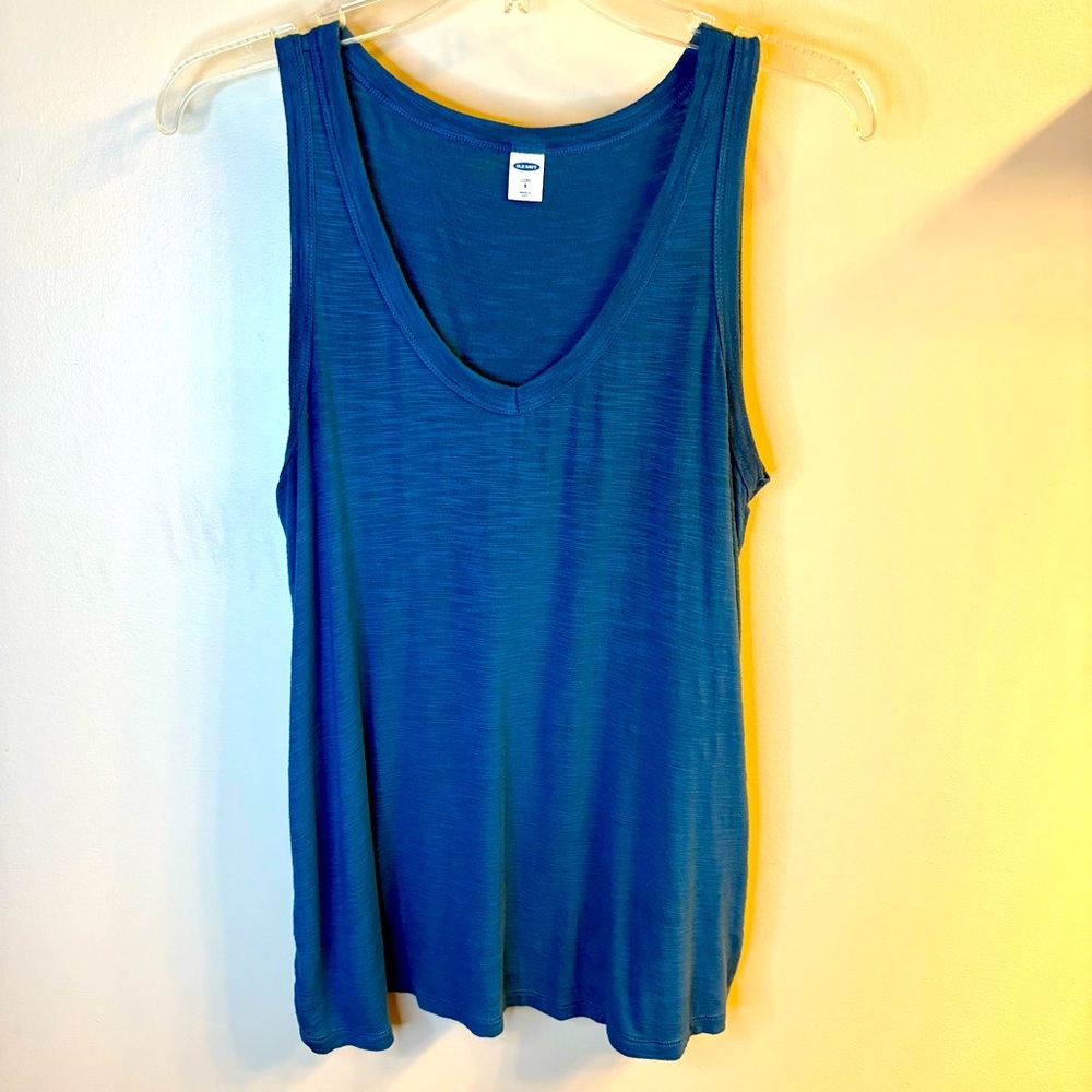 Old Navy Soft Flowy Long Tank Top Teal Color Size S